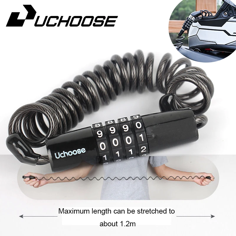Велосипедный замок с 4-значным кодом стальной трос безопасный пароль для