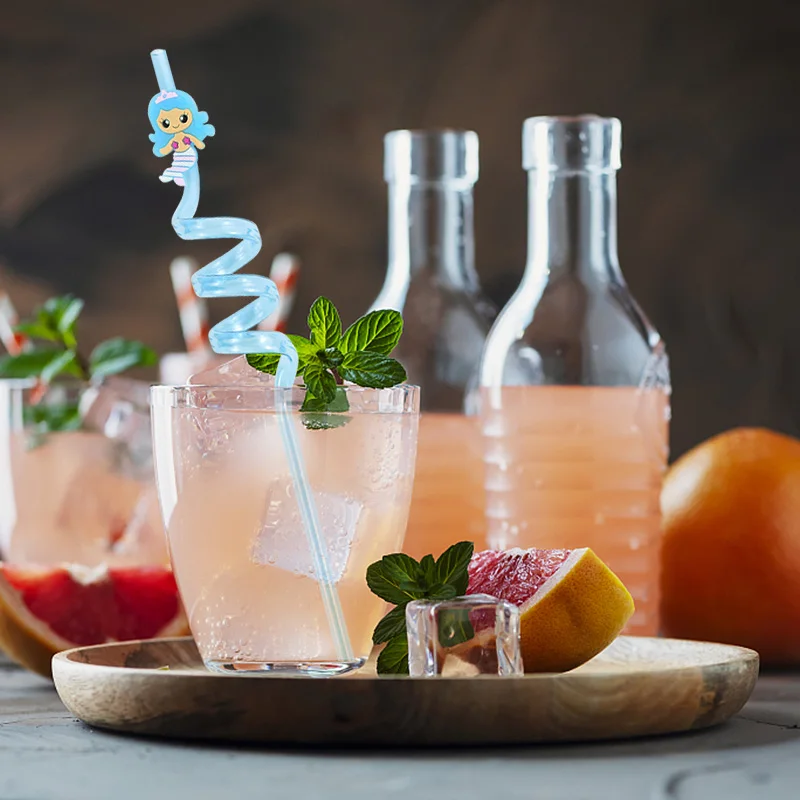 8 шт. одноразовые пластиковые соломинки в виде единорога |