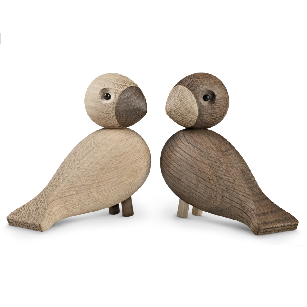 

Danish gift wooden love bird figurine natural oak bird color statue animal figurine home decoration accessories 1 pcS set brand