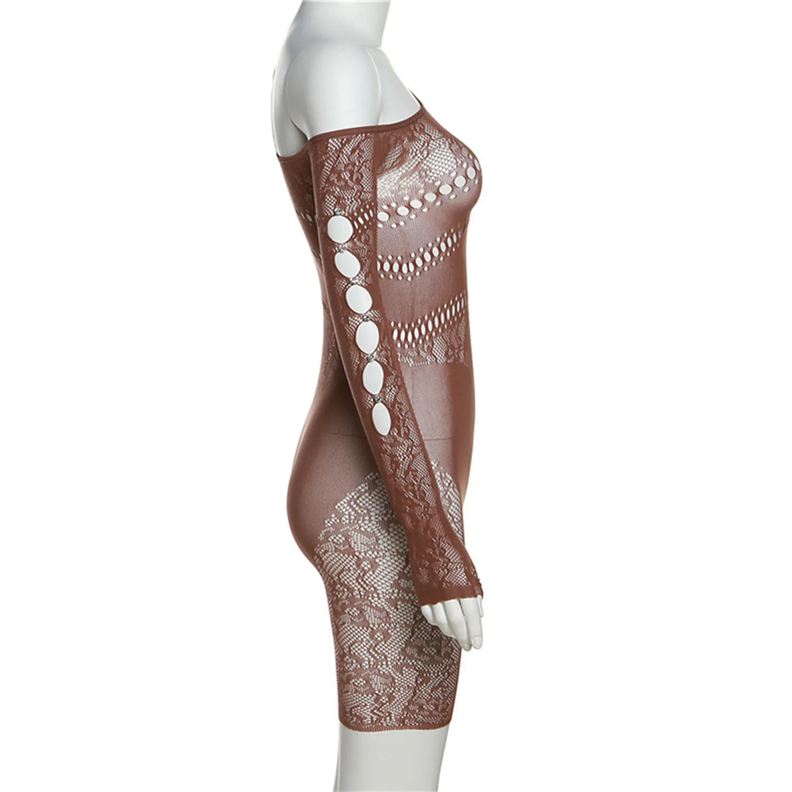 

Женский пикантный прозрачный комбинезон на одно плечо, Суперэластичные облегающие Комбинезоны для лета, ранней осени, весны