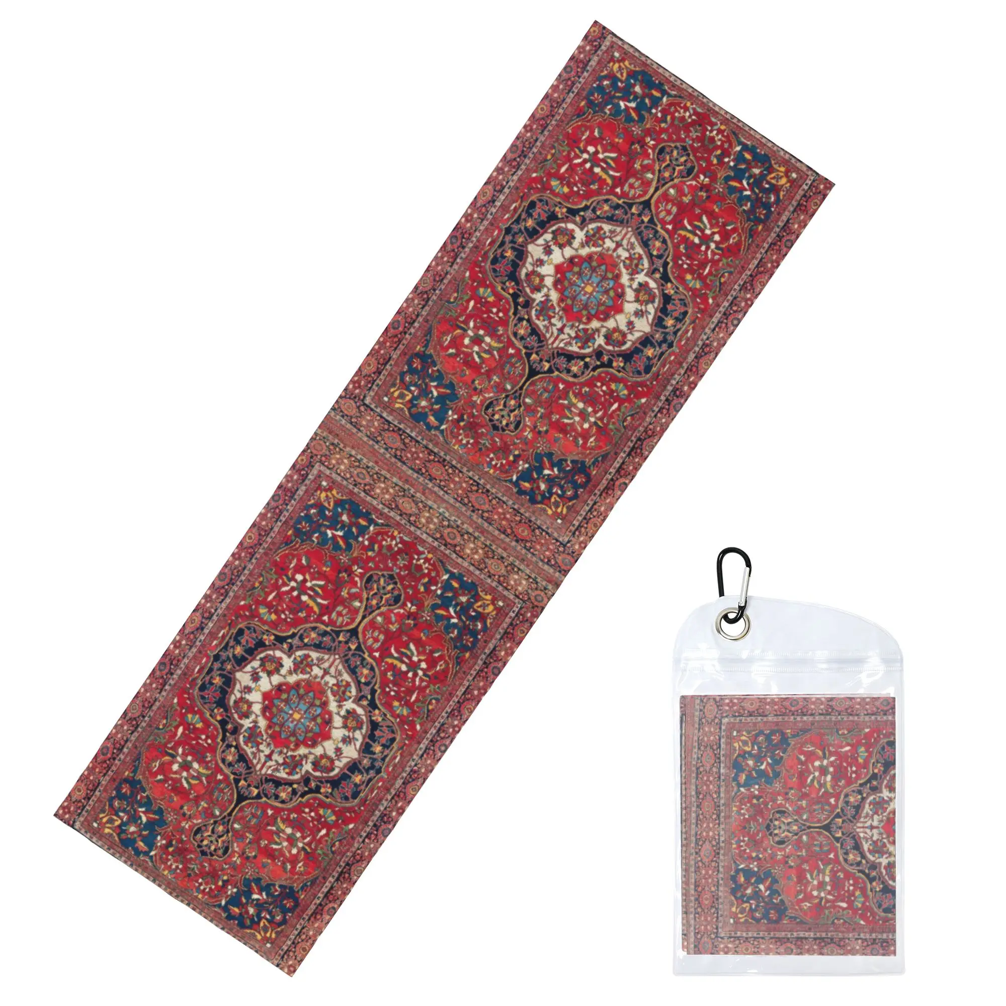 Фото Полотенце для умывания и фитнеса Sarouk Farahan Arak West Persian Rug Print, быстросохнущее, для холодных тренировок, банное полотенце №1