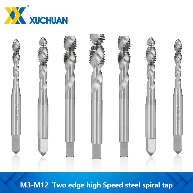 

Metric Tap Two Edge HSS Spial Taps Screw Tap for Aluminum Non-Ferrous Metals processing Blind Holes M3 M4 M5 M6 M8 M10 M12