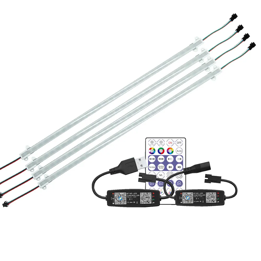 

1-10 шт. DC5V WS2812B LED Bluetooth Музыка алюминиевый жесткий бар светильник комплект WS2812 RGB метеорисветильник свет бар для украшения комнаты