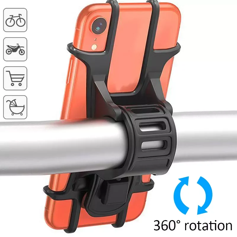 

Bicycle Mobile Phone Holder Silicone Motorcycle Bike Handlebar Stand Mount Bracket Bike Mount Phone Holder for IPhone GPS Device