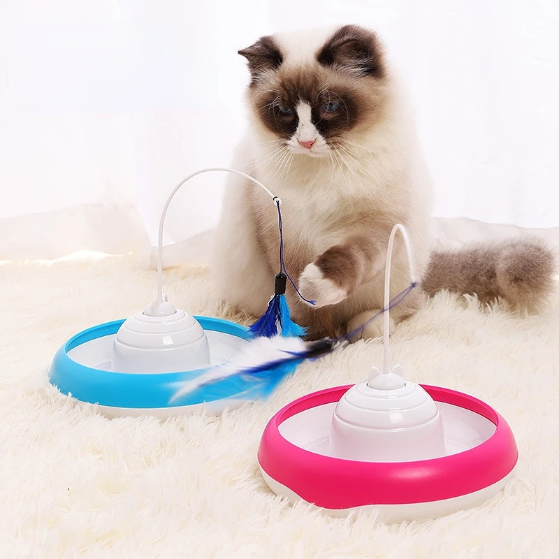 

2022 new pet supplies cat toys self-healing electric rotating amusing cat stick kitten cat supplies automatic play board pet toy