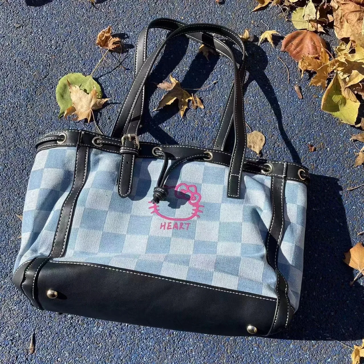 

Женские винтажные сумки на плечо Y2k, вместительная модная сумка hellokitty, повседневная женская сумка-тоут для хранения покупок