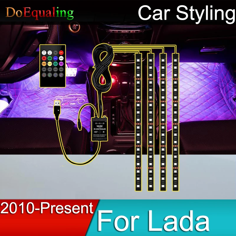 

Car Mood Led Light Music Rhythm Light Accesories Interior 7 Colors for Lada Granta Priora Largus Vesta Kalina Xray ВАЗ 2022