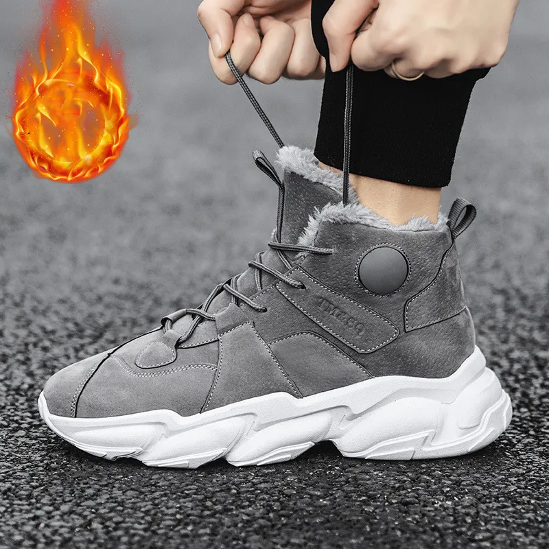 Winter Shoes Men Tennis Shoes Leather 