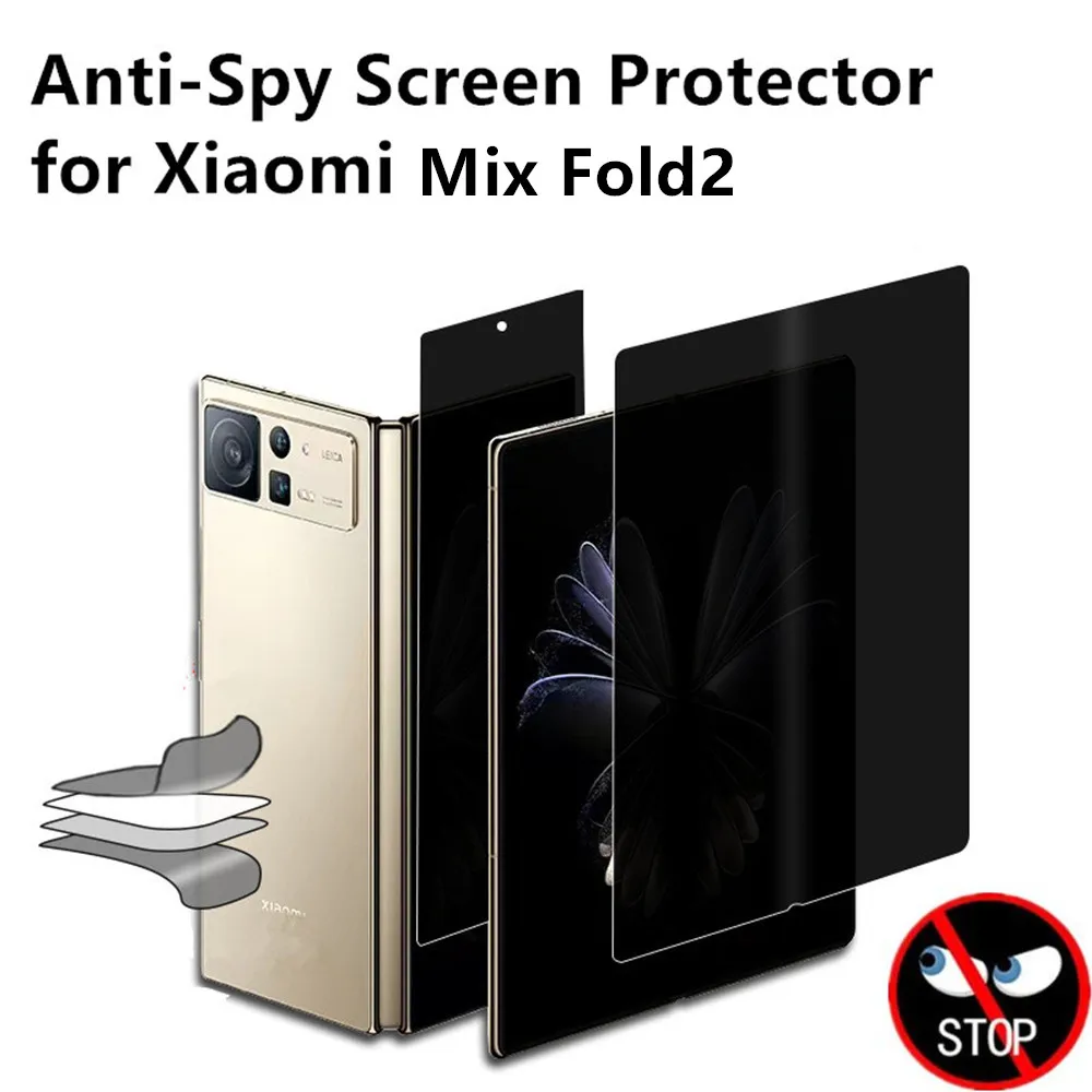 

Set Outer + Inner Anti-Spy Screen Protector For Xiaomi Mix Fold 2 Fold2 Soft Privacy Film Anti-Scratch Cover Bubble-Free