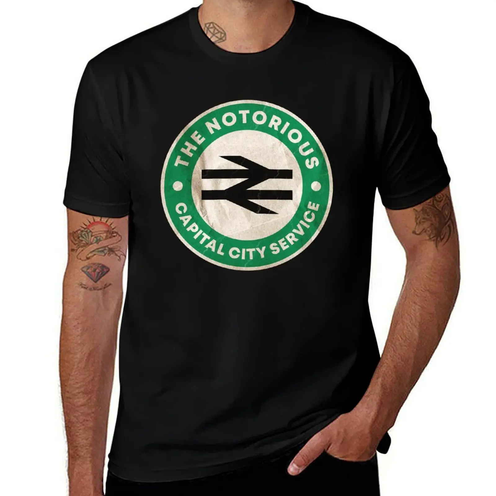 Фото Винтажная футболка The Notorious Capital City Service Hibs с модным принтом и коротким рукавом №1