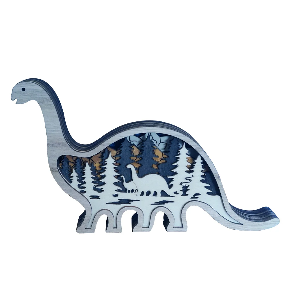 

Dinosaur Shape Wooden Ornament Dinosaur Ornament Creative Wooden Artwork