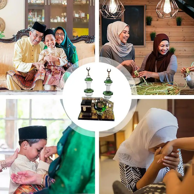 ИД-башня украшение мусульманская Кааба ИД башня для стола Хрустальная статуя