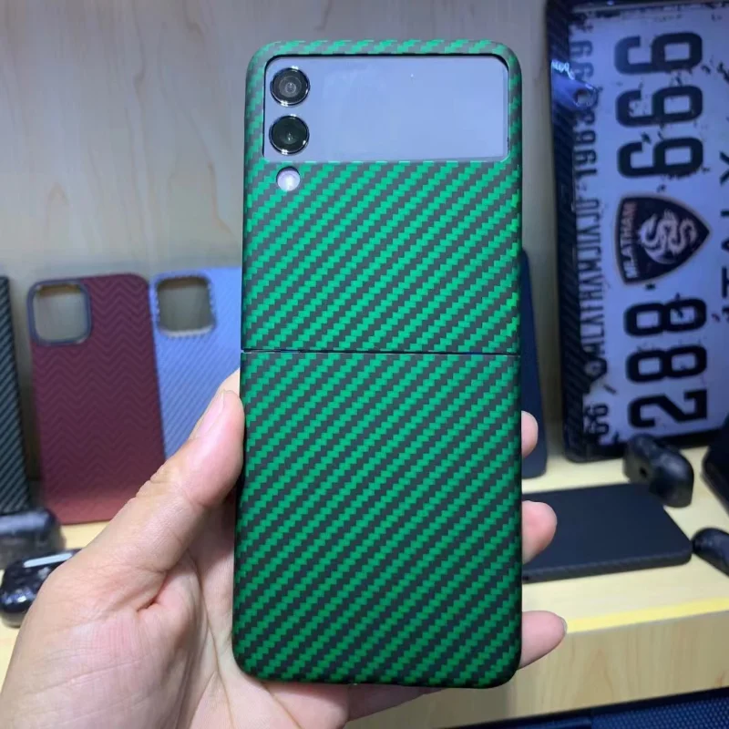 Real Carbon Fiber Case For Samsung Galaxy Z Flip 3 Case Aramid Fiber Cover Ultra-thin for Samsung Galaxy Z Flip 3 Phone Cover