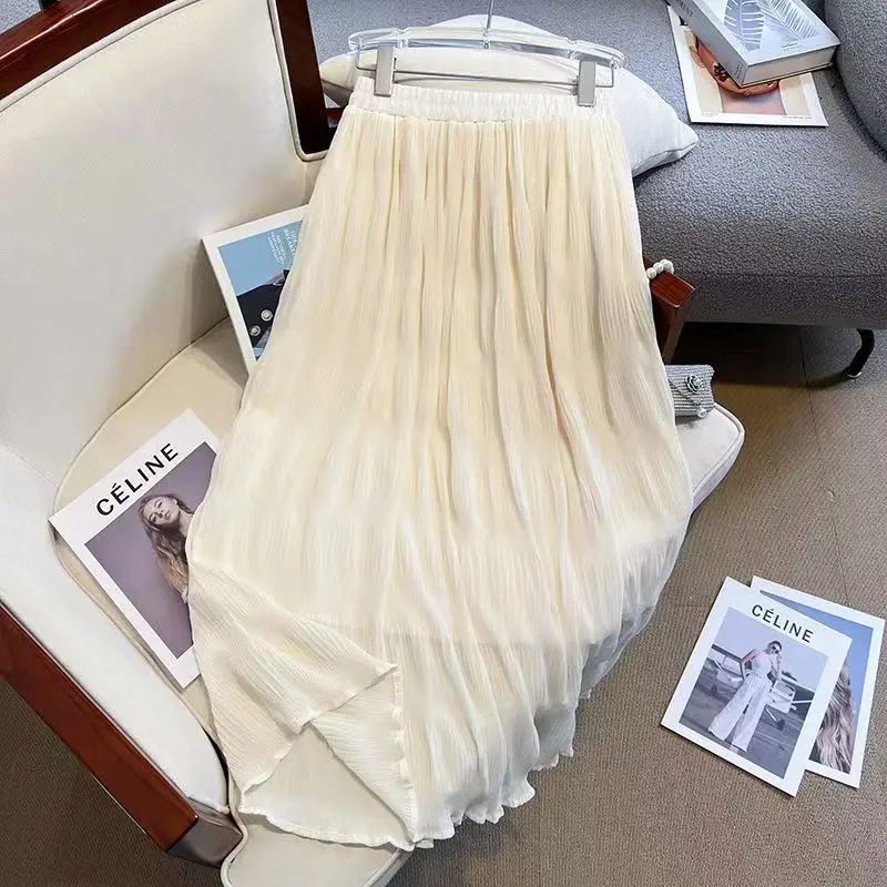 Монохромная юбка Miyake-плиссированная для женщин универсальная складываемая