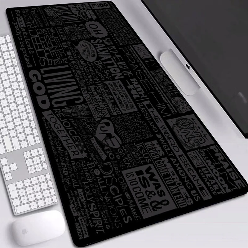 

MRGBEST Black Mouse-pad Professional Simple Word Desktop Play Mat Dirt-resist PC Keyboard Anti-slip Rubber XXL for Table Pads