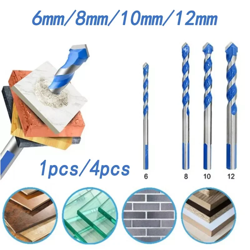 

6/8/10/12mm Diamond spiral Drill tool Ceramic tile wall marble Center drill Hammer set power drilling bits multi Electric tool