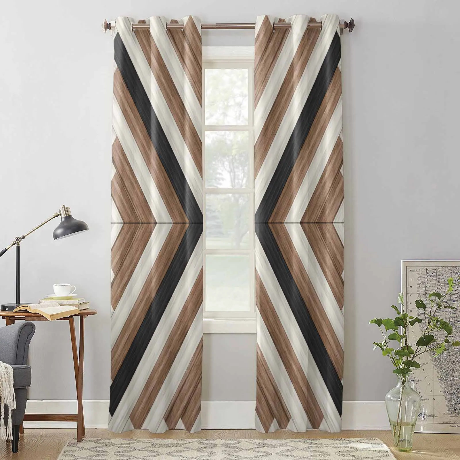 Ацтекские богемные деревянные текстурные современные оконные шторы для