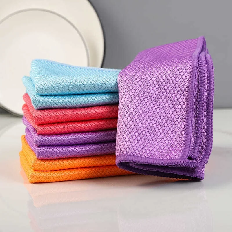 

10pcs/5pcs 40*30cm NanoScale Streak-Free Miracle Cleaning Cloths Reusable Easy Clean Home Kitchen Supplies Cleaning Towels