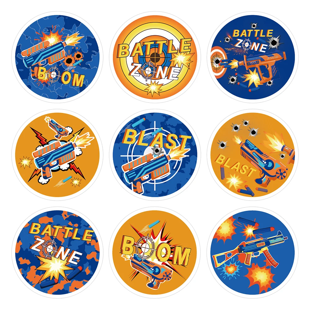 

KK144 180Pcs 1.5inch Gamer Vinyl Cartoon Battle Game Themed Birthday Party Stickers Labels for Kid Gift Laptop DIY Souvenir