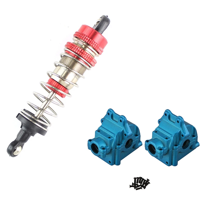 

1Pcs Metal Shock Absorber Damper For Wltoys 144001 1/14 & 2Pcs Metal Wave Box Gear Box Upper And Lower Cover