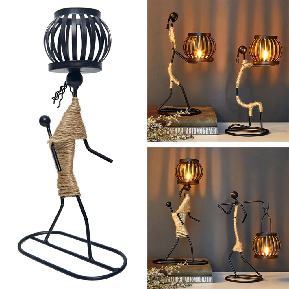 

Gift Art Christmas Table Decor Figurines Candleholders Abstract Character Sculpture Candlestick Holder