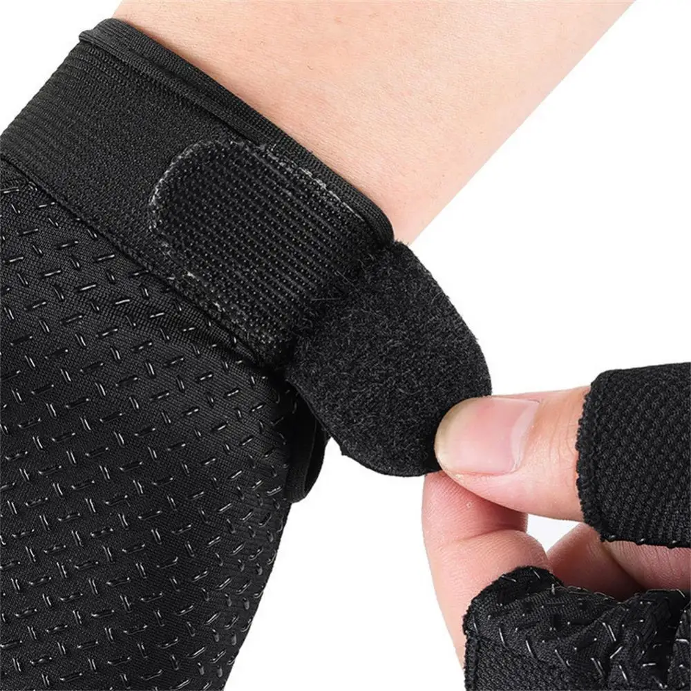 Outdoor Half-finger Gloves Breathable Running Gloves Cycling Gloves For Men Anti-slip Thick Pad Hollow Nylon Mesh Riding Gloves