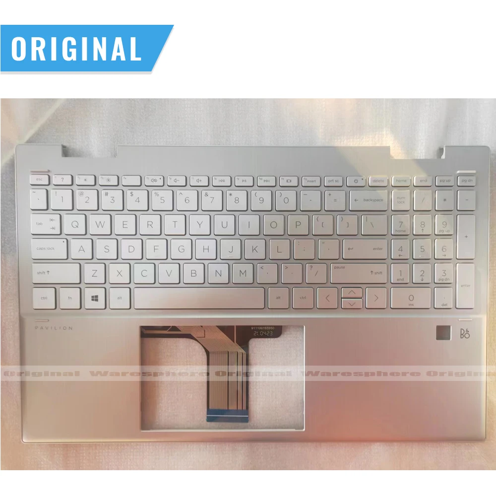 

Новая Оригинальная подставка для рук для HP X360 Pavilion 15-ER, верхняя искусственная кожа с американской подсветкой, без подсветки, с отверстием для отпечатка пальца, серебристая стандартная