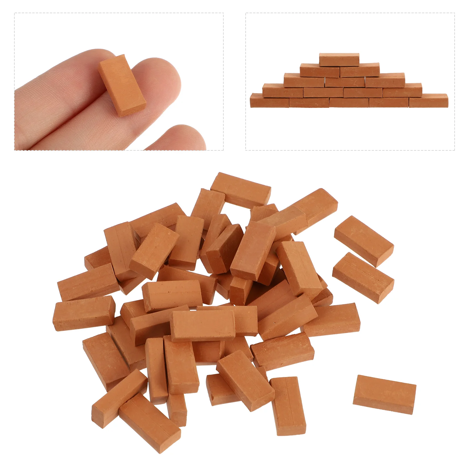 

100 Pcs Mini Bricks Table Ornaments Fairy Garden Miniature Decor Micro Model Clay Child