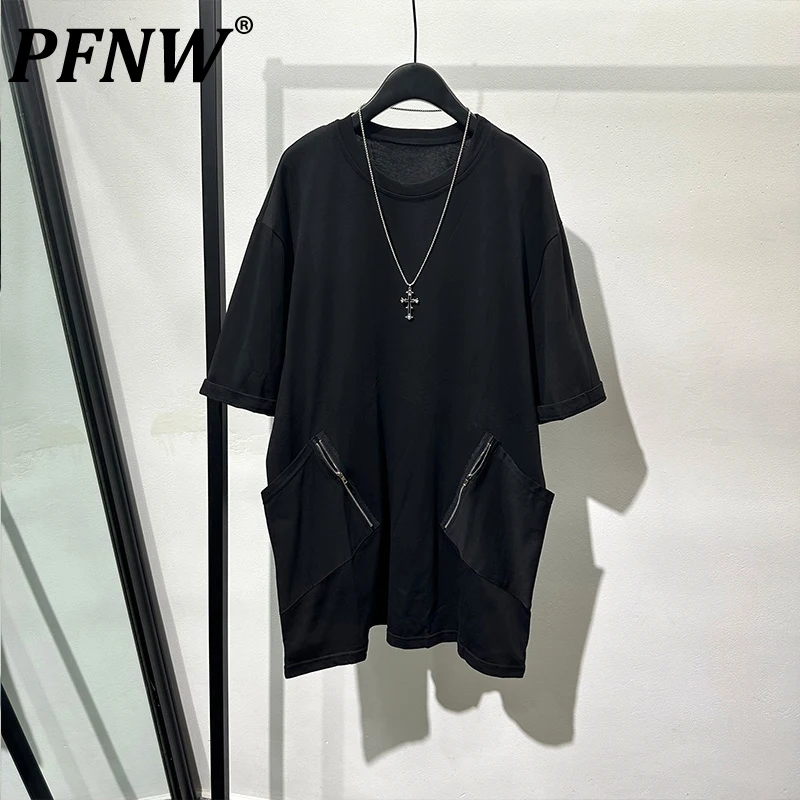 

PFNW Summer Men's Pioneer Fashion Multi Pockets T-shirt Darkwear Art Versatile Baggy Safari Style Sports Handsome Tees 12Z1446