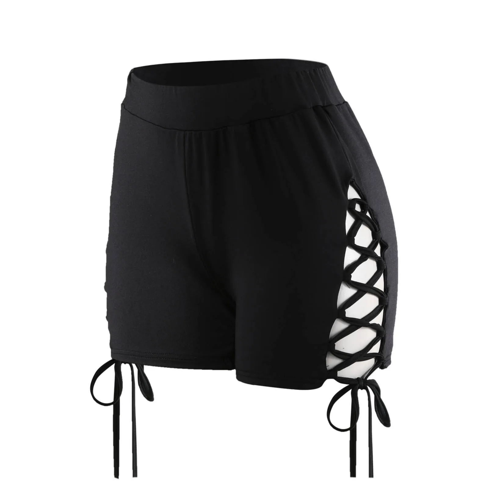 Женские боковые плавки на шнуровке бикини с завышенной талией и рюшами женские