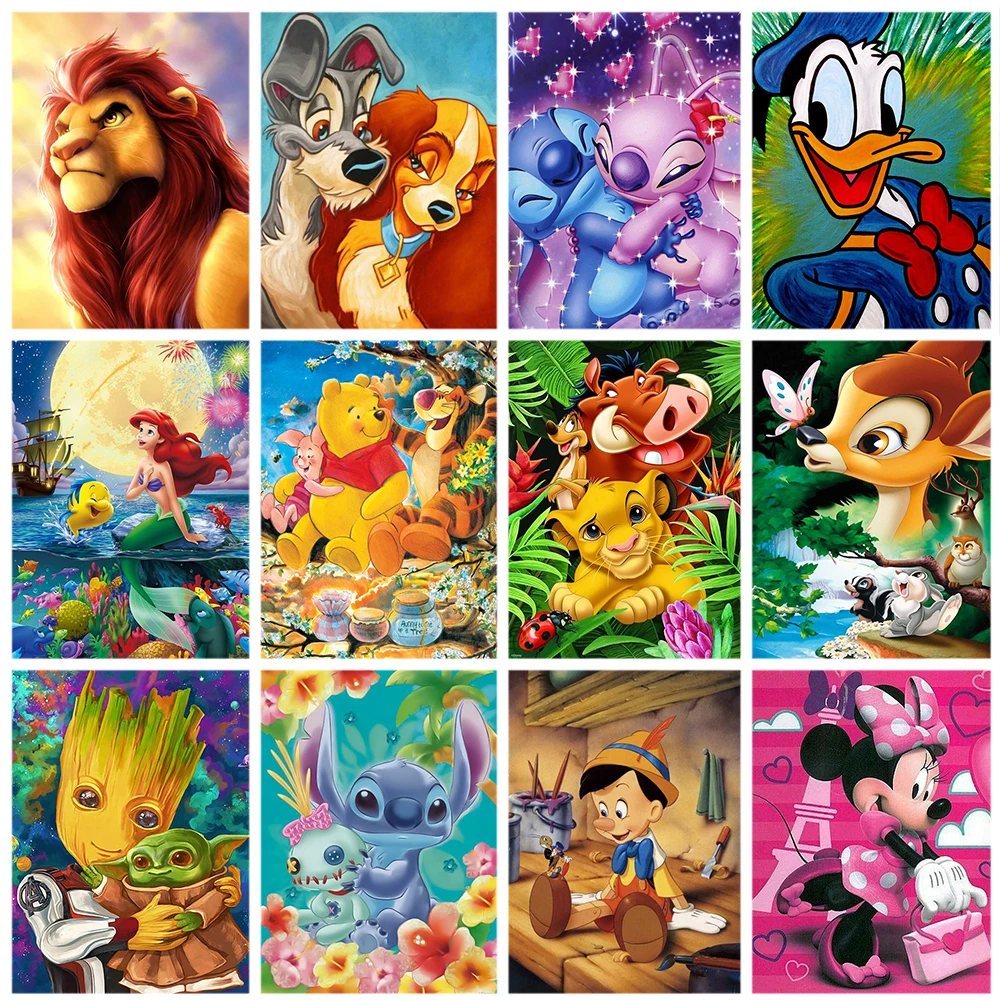 

Алмазная живопись Disney 5D, мультфильм Микки и Минни, вышивка крестиком, мозаика из страз, король льва, детский Декор ручной работы, подарок