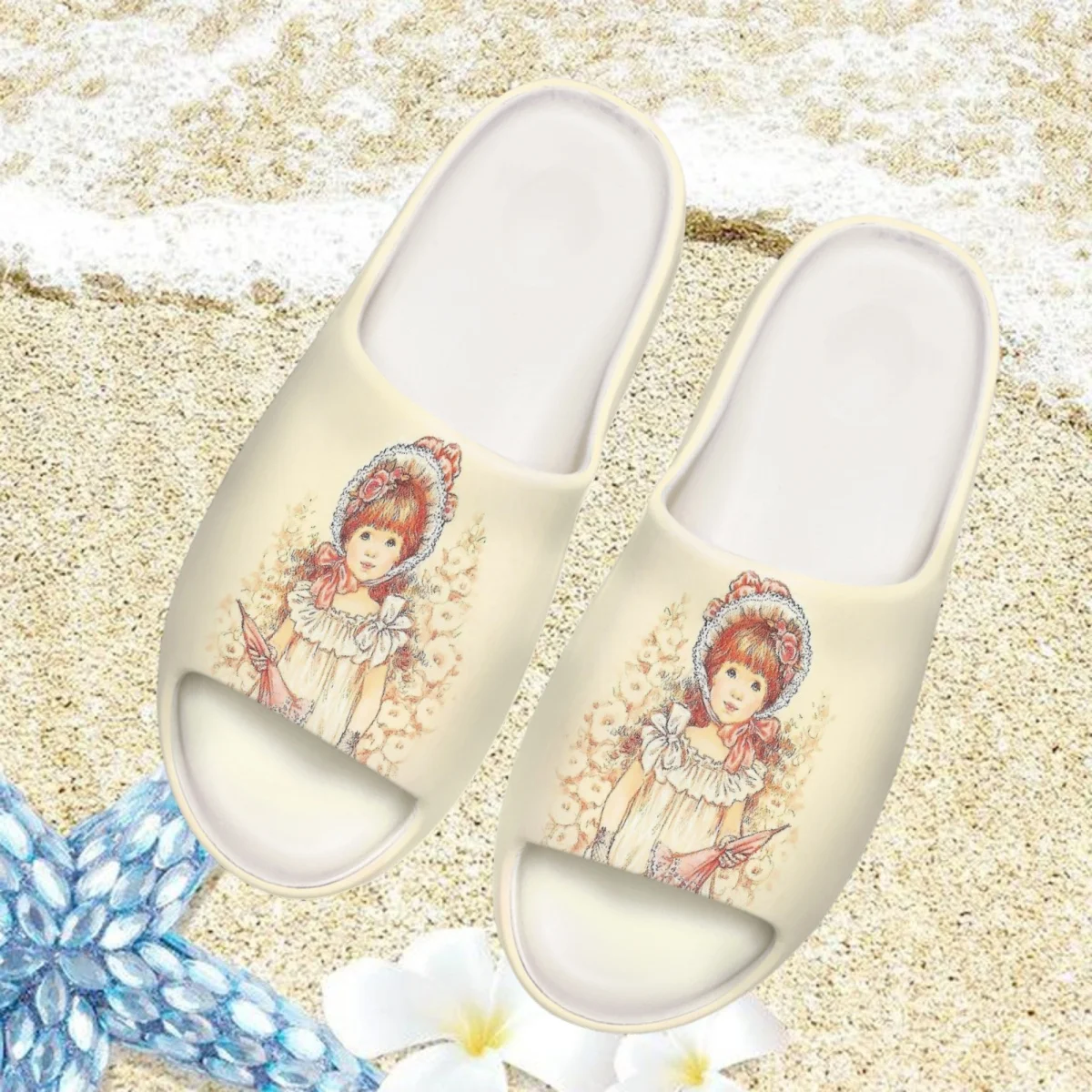 

Милые летние сандалии Nopersonality Сара Кай, новинка 2023, женские повседневные домашние тапочки на плоской подошве, удобные Тапочки