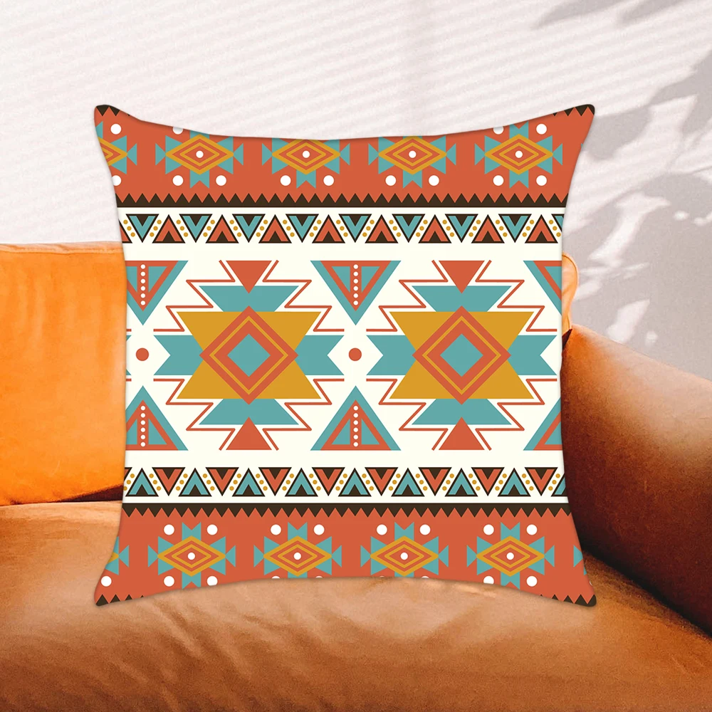 

Aztec Southwestern Throw Pillow Cover Bohemian Ethnic Home Decor Rug Design Sofa Cushion Cover Navajo Tribal Pillow Case 45x45cm