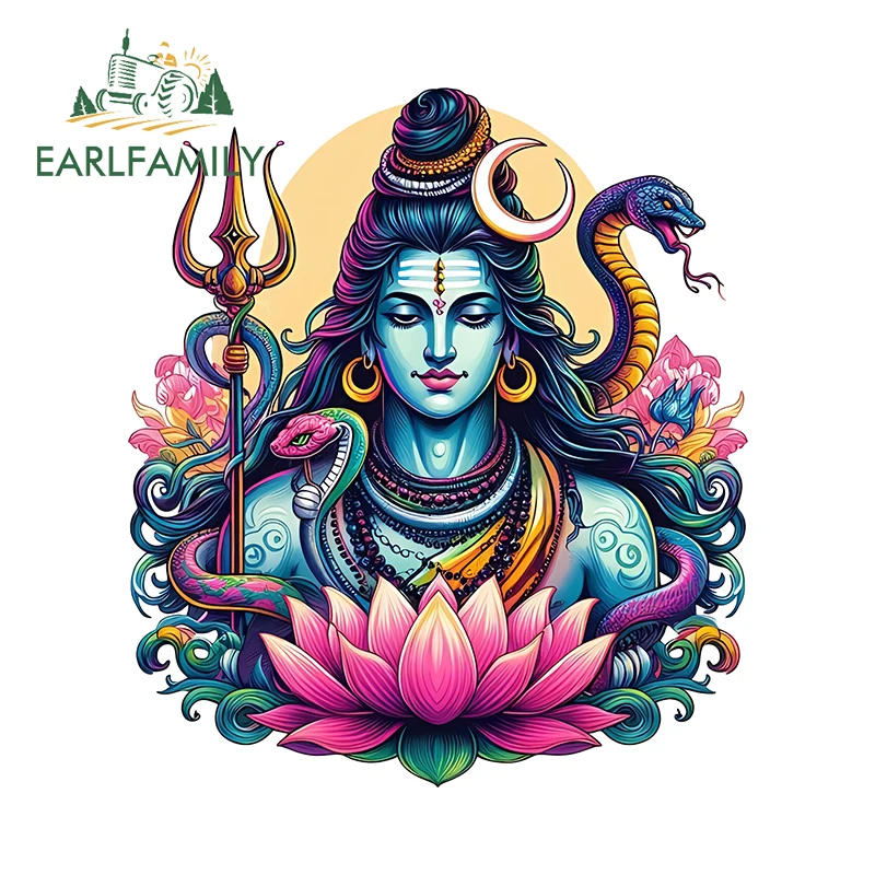 

EARLFAMILY Shiva Ретро изображение автомобильные наклейки крутой индийский стиль крышка топливного бака автомобильные наклейки виниловое зеркало заднего вида декор бампера