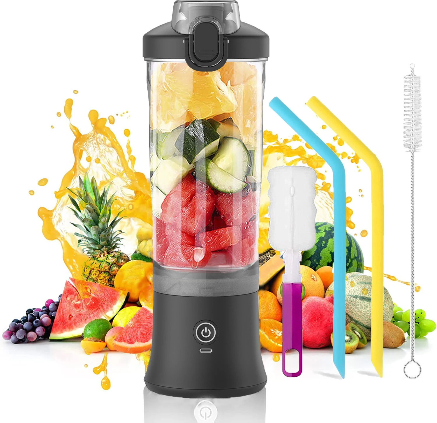 600ML Portable Rechargeable Blender,Juicer Fruit Mixers 4000mAh Food Milkshake Multifunction Juice Maker Machine Smoothie