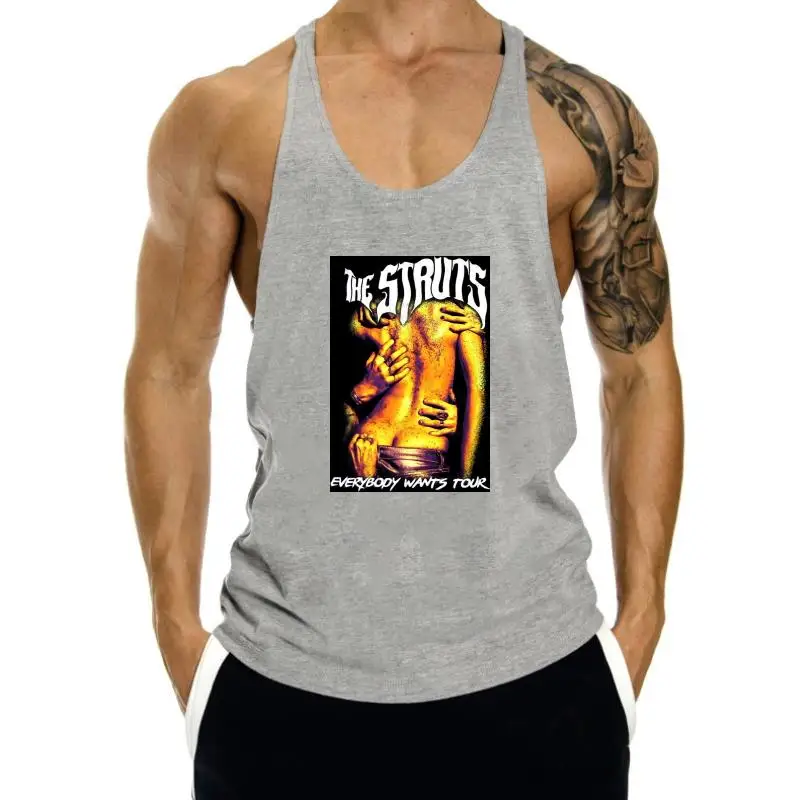 

Черная мужская майка стойки с надписью «Want Tour»