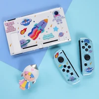 for nintend switch protective shell split clear hard cover soft handle case ns joycon contorller cartoon case for nintend switch