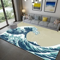 japanese ocean wave large living room carpet landscape indoor anti slip rug children bedroom doormat home decoration washable