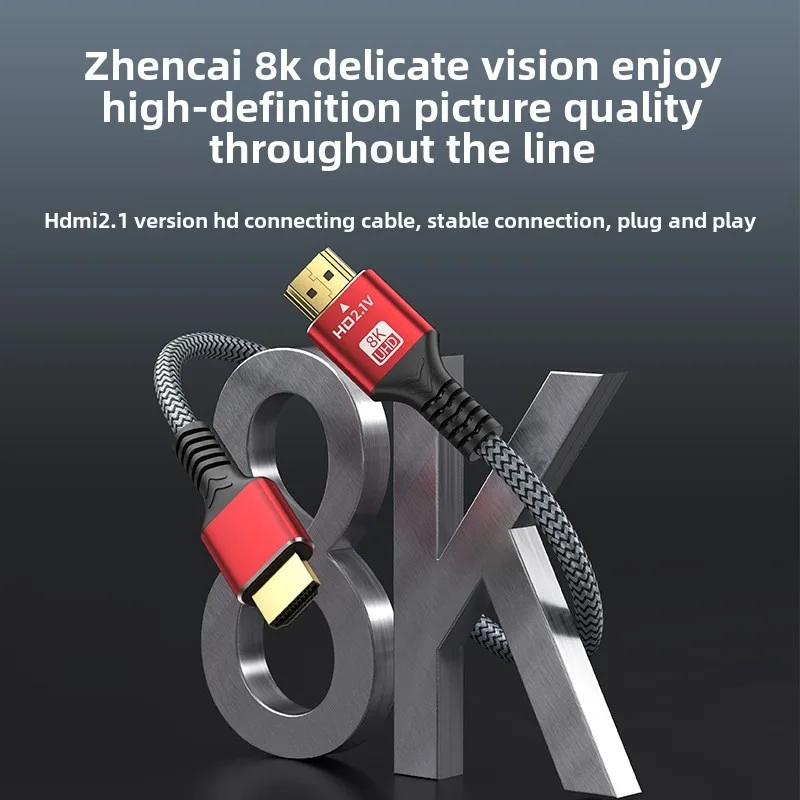 Фото 8K HDMI-совместимый кабель 2.1, высокоскоростной динамический HDR, 48 Гбит/с, 8K/60 Гц, 4K/120 Гц, UHD видеокабель сверхвысокой четкости для HDTV №2