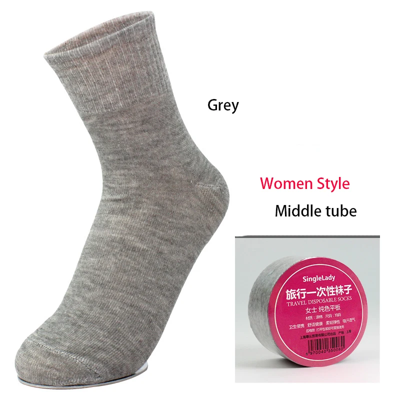 5Pairs Disposable Socks Outdoor Portable Compression Travel Sock  One Time Thin Sweat Absorbing Cotton Sock Sport Men Women