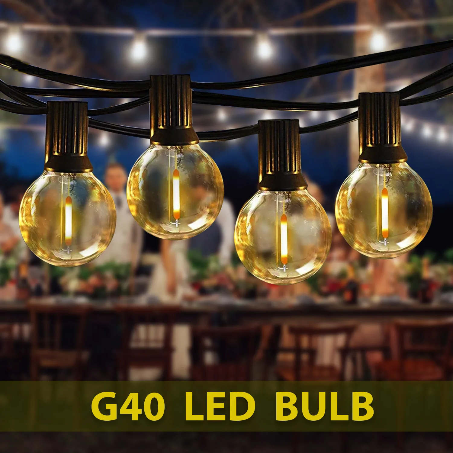 

G40 Party String Lights LED Ball Wedding Ramadan Wedding Decoration Lights Mariages Fairy Lights Bulb Outdoor Waterproof Tree