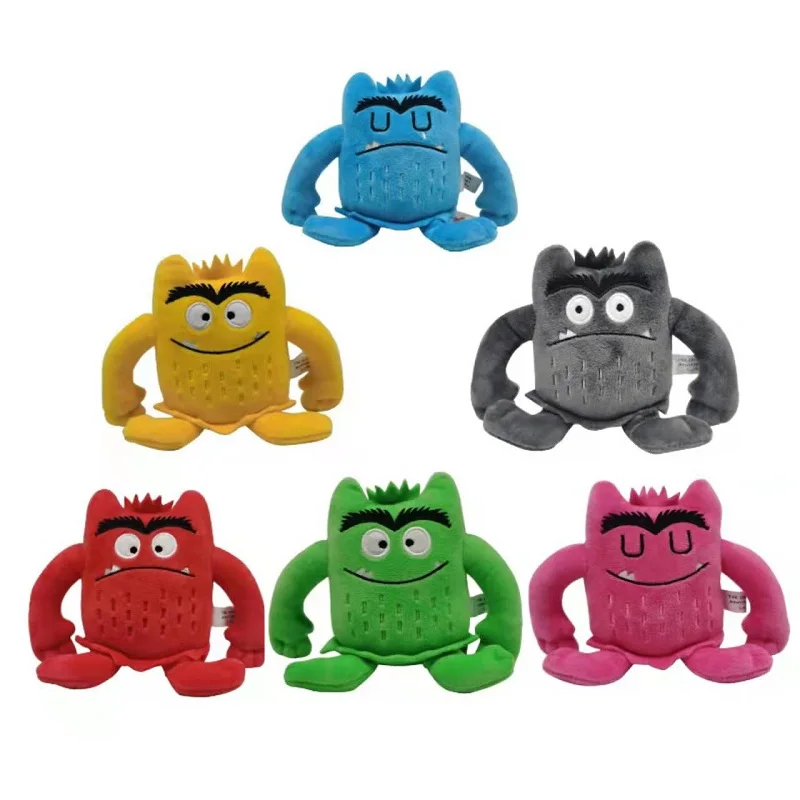 

2023 6pcs 15cm Kawaii The Color Monster Plush Toys Cute Stuffed Toy Children Baby Appease Emotion Plushie Doll for Kids