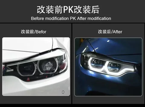 Подходит для светодиодных фар в сборе для BMW серии 4 2014-2019 M3 M4 F32 F80 F82 F33 F83 F36 Модифицированная фара GTS с ложкой DRL