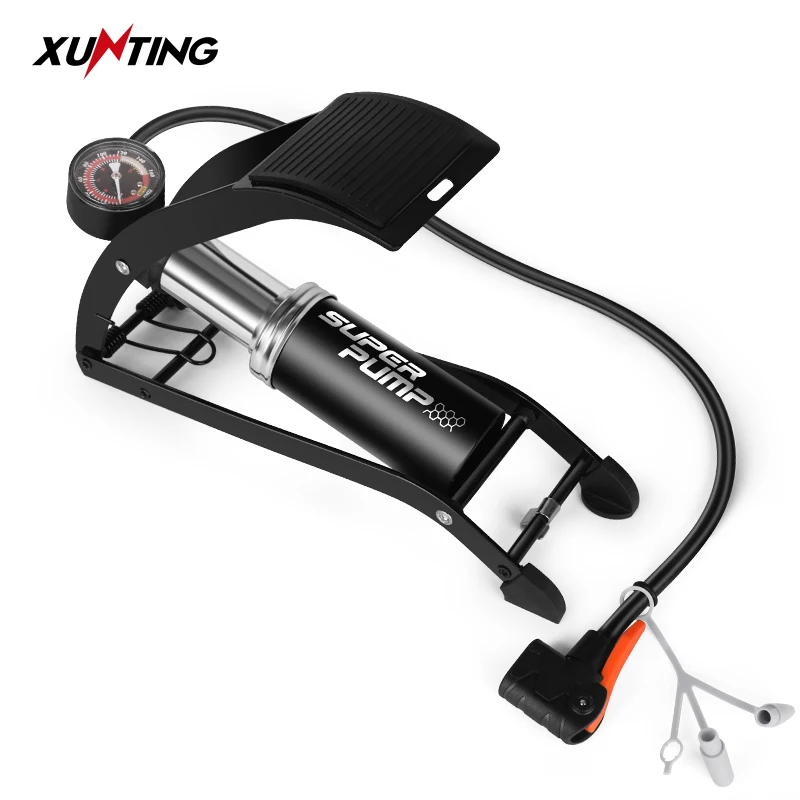 

Xunting Bike Foot Pump Air with Pressure Gauge Maxium 180psi Schrader Presta Tyre Inflator MTB Car Ball Bicycle Pump Accessories
