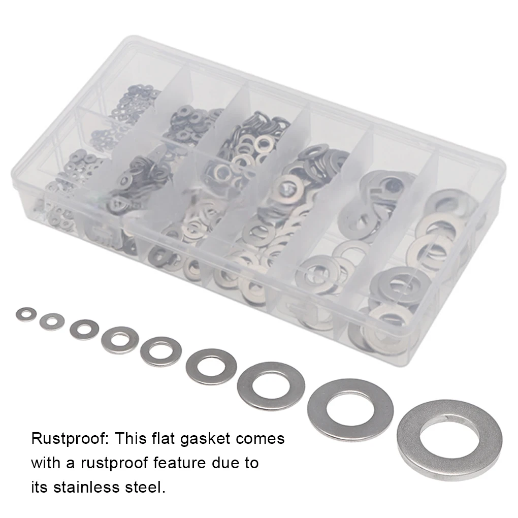

Pack of 800 Plain Spacer Flat Gasket Ring Washer Kit Electric Supplies