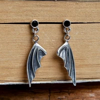 stud earrings 100 925 sterling silver jewelry for women men punk gothic original vintage devil wings ear clips party gifts