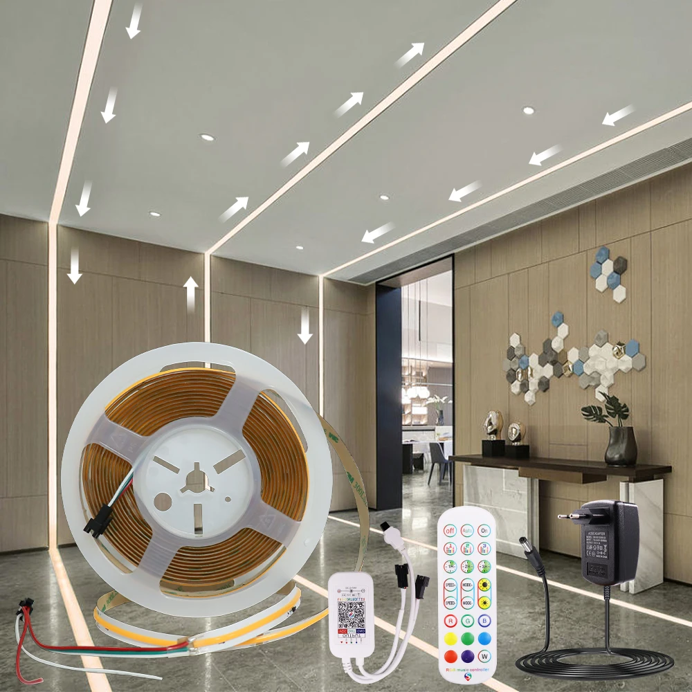 

Running COB LED Strip Light WS2811 IC Flowing Water LED Strip 3000K 4000K 6000K Smart IC APP Remote Control