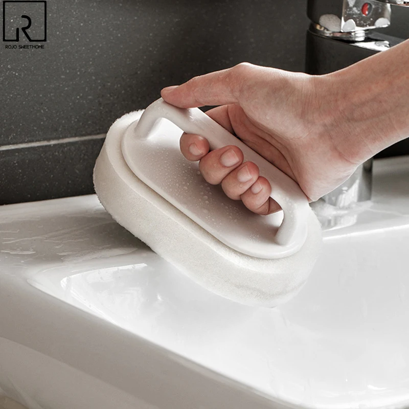 

Magic Sponge Glass Wall Cleaning Tools Washing Brush Handle Countertop Scrubbing Slot Bath Gadgets Kitchen Bathroom Accessories