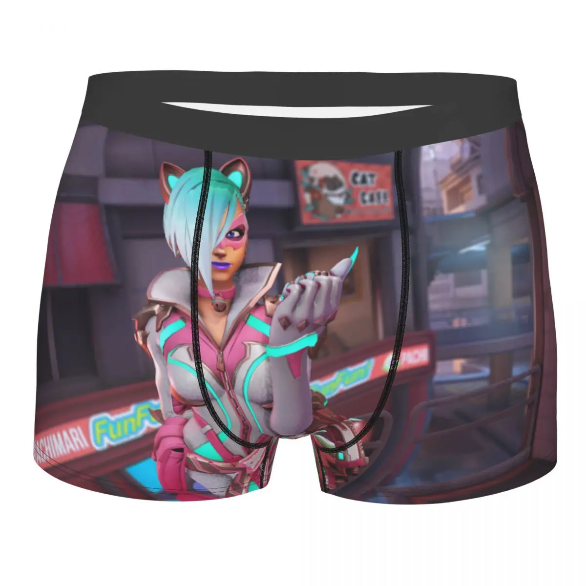 

Sombra Neon Cat Overwath OW FPS Game Underpants Panties Shorts Boxer Briefs Men's Underwear Cotton