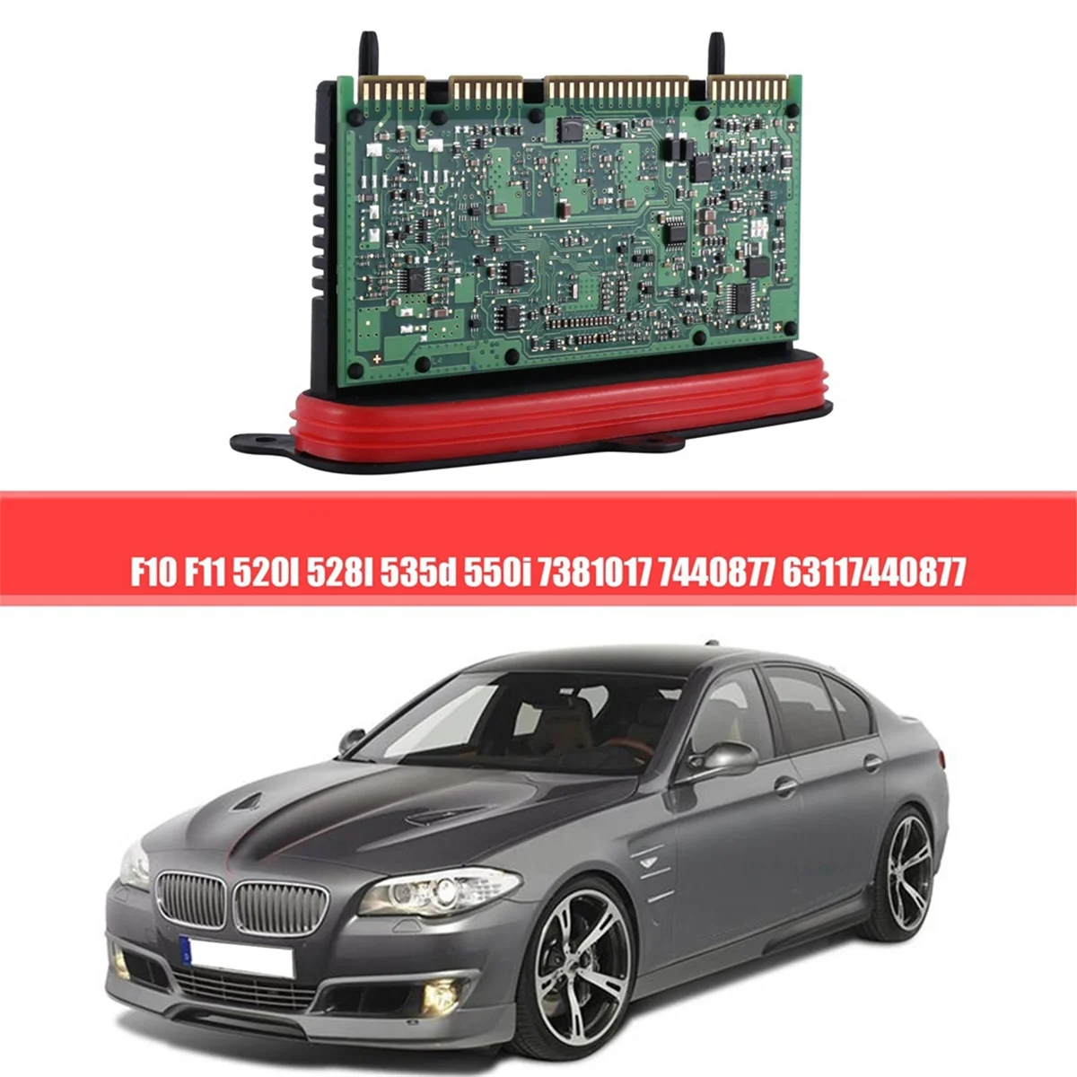 63117440877 Модуль управления адаптивным приводом фар TMS для BMW 5 серии F10 F11 520I 528I 535D 7381017